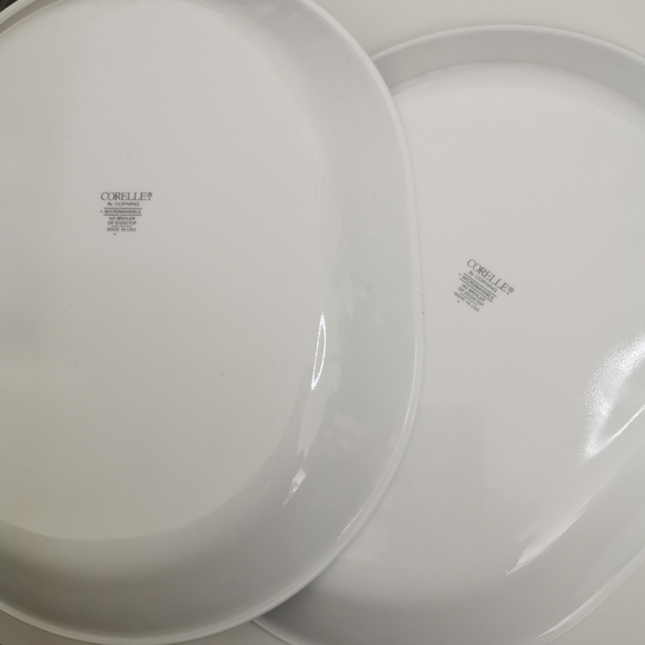 Corelle Set of 2 Morning Blue Serving Platters - Picture 3 of 3